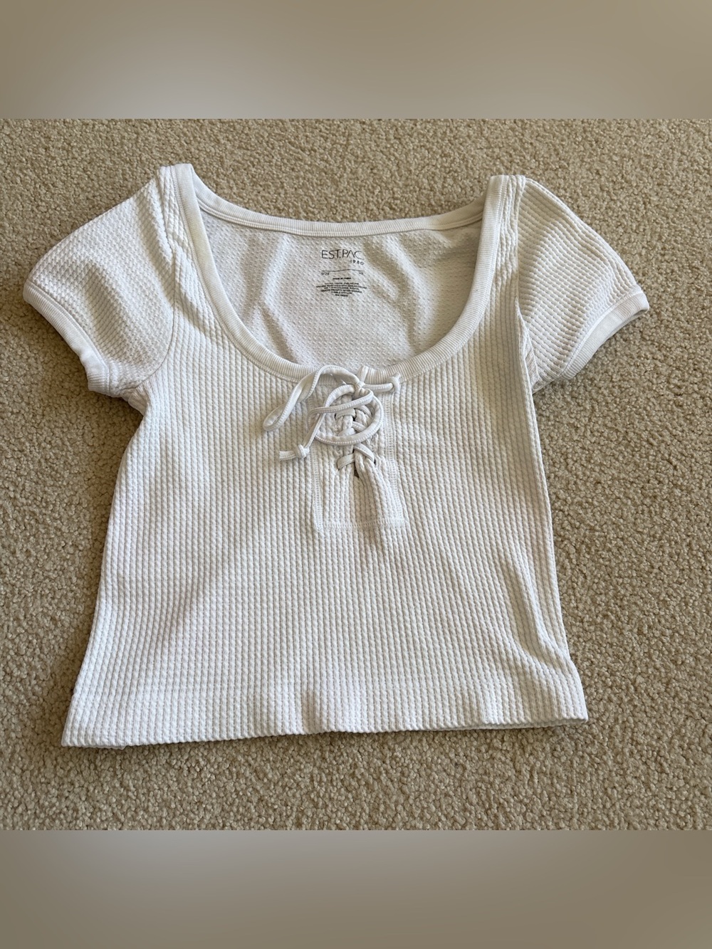 PacSun White Tie Crop Top